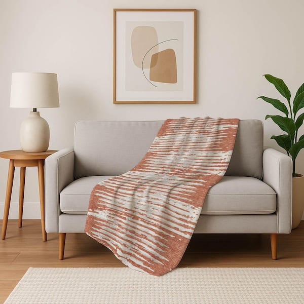 Premium Machine Washable ASB888 Coral 50 in. x 70 in. Sherpa Throw Blanket