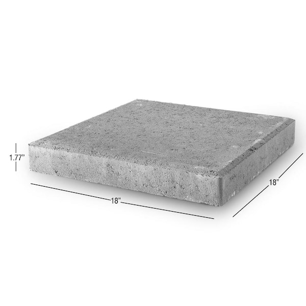 18 in. x 18 in. x 1.77 in. Pewter Square Concrete Step Stone (56-Pieces/129 sq. ft. /Pallet)