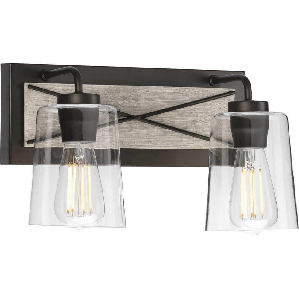 Briarwood Bronze and Black 2-Light Bath Wall Fixture