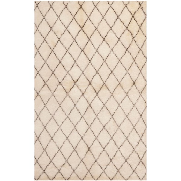 Loft 6 ft. x 9 ft. Cream/Brown Geometric Diamond Area Rug