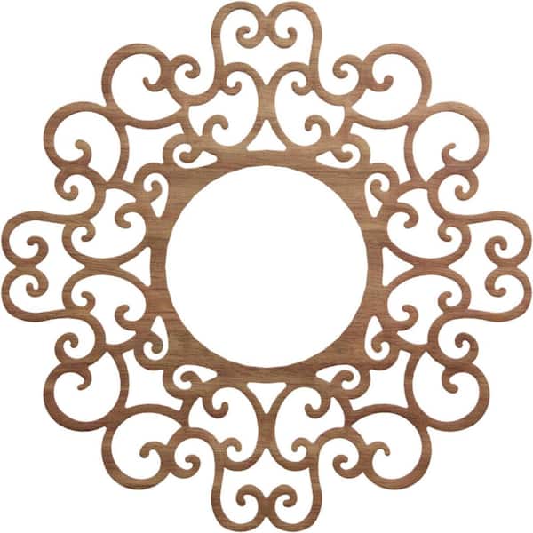 Ekena Millwork 0.375 in. x 30 in. x 30 in. Wood (Walnut) Medallion Moulding