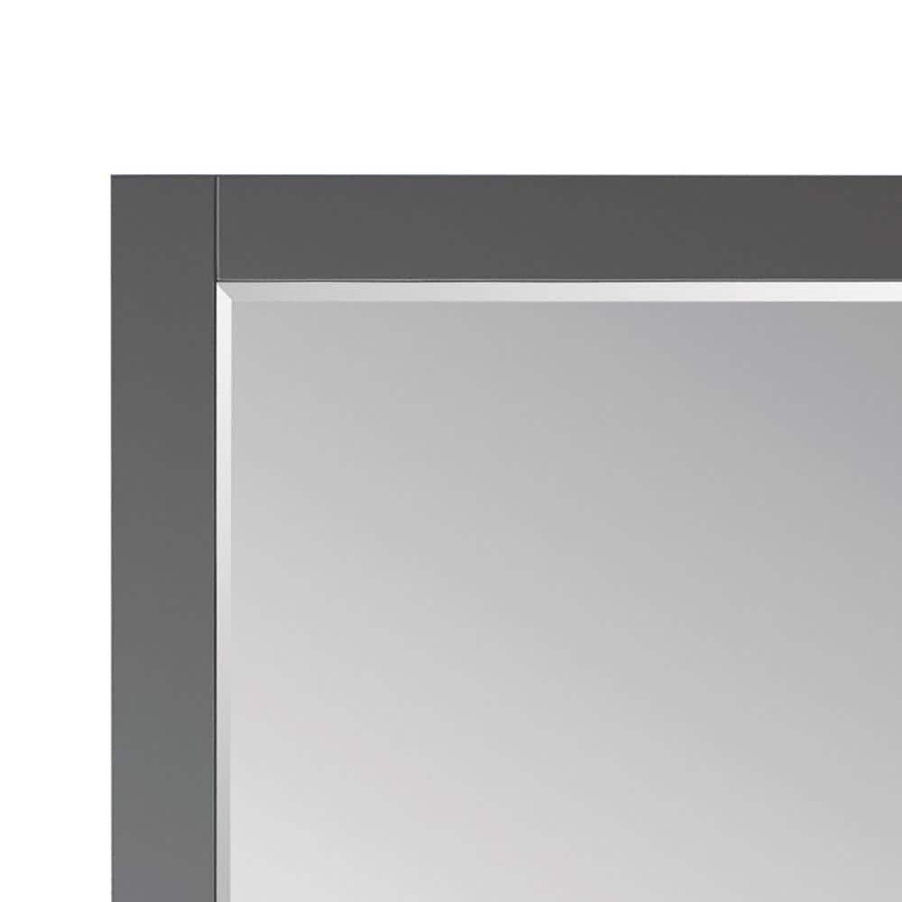 Ivy 24" Gray Wood Rectangular Bathroom Wall Mirror