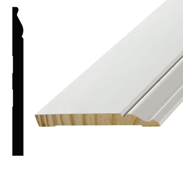 Pro Pack 9/16 in. x 7-1/4 in. x 96 in. Pine Wood Finger-Joint Baseboard Moulding (4-Pack − 32 Total Linear Feet)