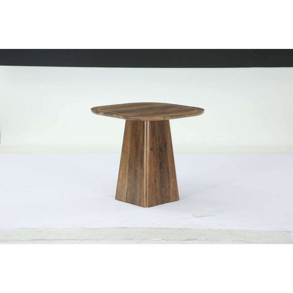 31.5 in. Rustic Brown Square Wood Dining Table for 2-4, Farmhouse Table with Heavy-Duty Pedestal Base for Dining Room