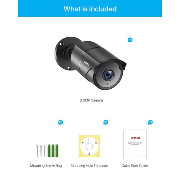 ZOSI 1080P Full HD TVI Hardwired Home Security Camera with Audio