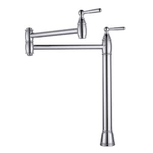 Deck Mounted Pot Filler with Lever Handle in Chrome