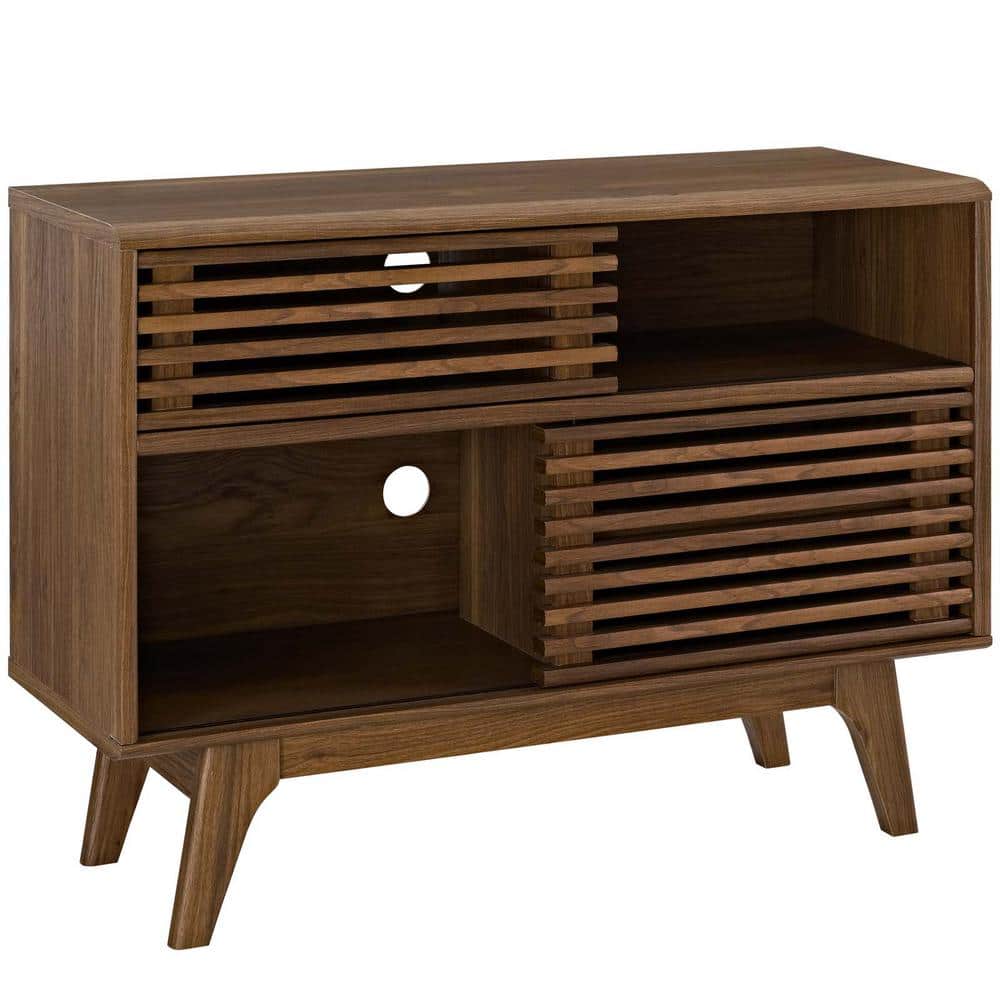 Modway Render 37.5'' Walnut Grain Console Table with Cabinet