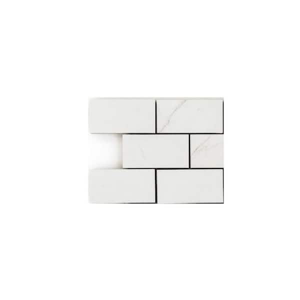 Jeffrey Court Take Home Tile Sample - 2x4 Subway Ivory Light 4 in. x 4 in. Textured Matte Porcelain Mosaic Wall and Floor Tile Sample