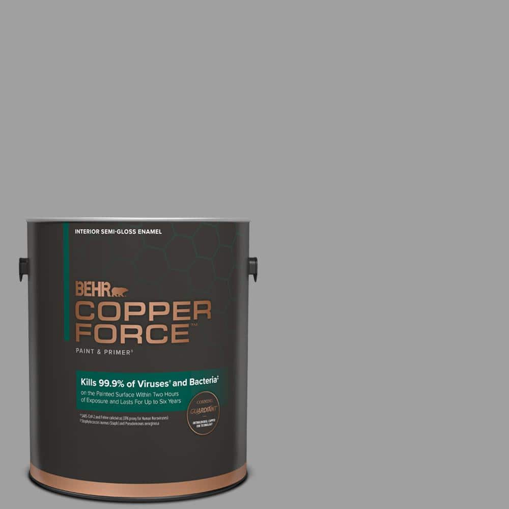 COPPER FORCE 1 gal. #PPU26-06 Elemental Gray Semi-Gloss Enamel ...