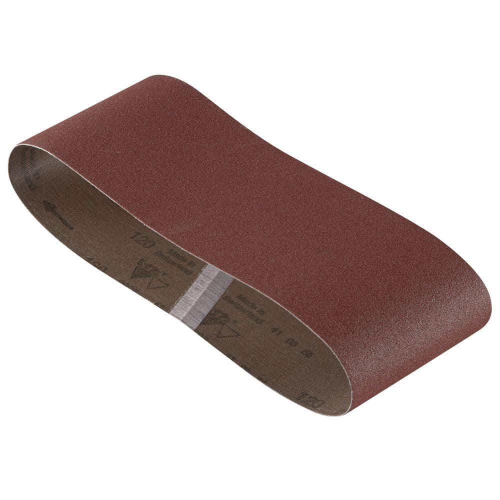 4 in. x 24 in. 120-Grit Red Sanding Belt (3-Pack)