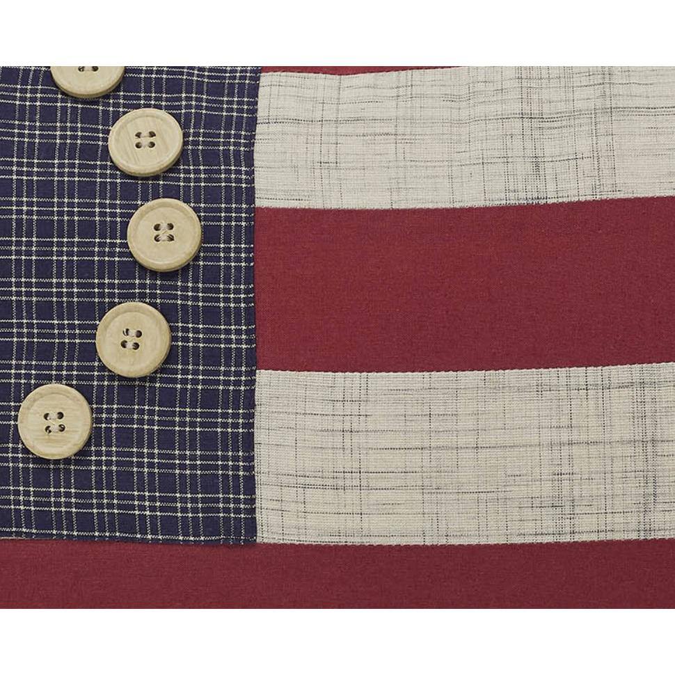 Patriotic Red Cotton American Flag Throw Pillow 14x22