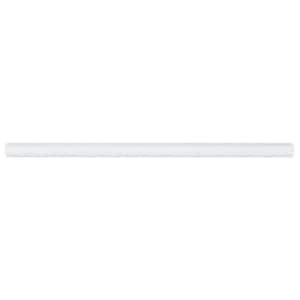 White Dolomite Pencil Molding 0.6 in. x 12 in. x 19 mm Polished Marble Wall Tile Trim (5 lin. ft./case)