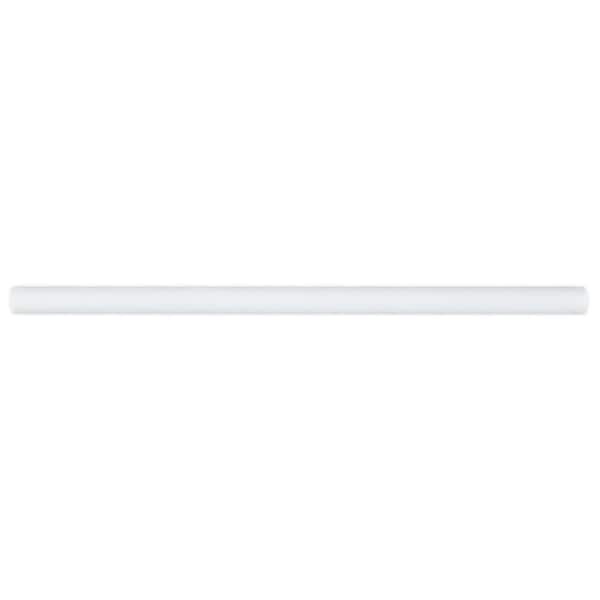 Niche Tiles White Dolomite Pencil Molding 0.6 in. x 12 in. x 19 mm Polished Marble Wall Tile Trim (5 lin. ft./case)