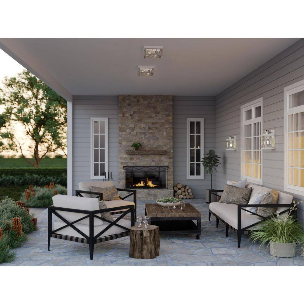 Barlowe Stainless Steel 2-Light Farmhouse Flush Mount Ceiling Light