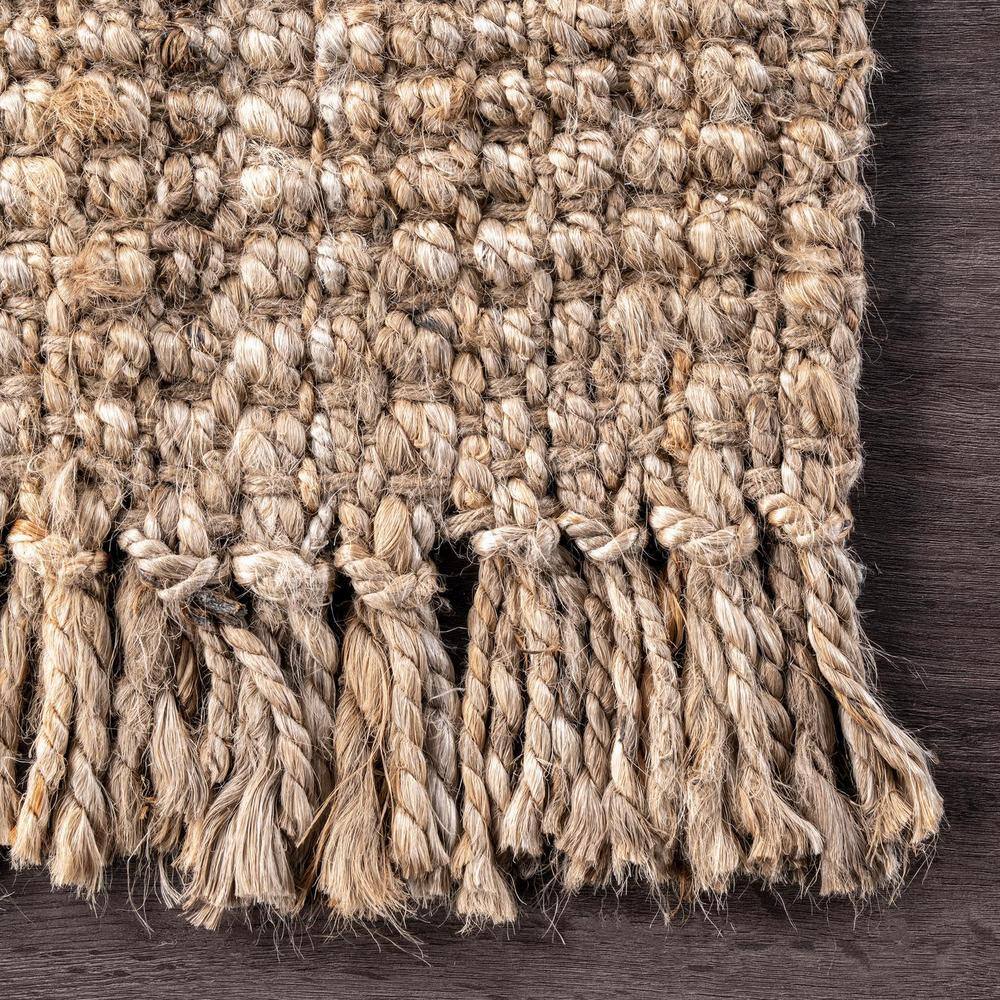 Handmade Tan Natural Jute Runner Rug, 2' 6" x 6'