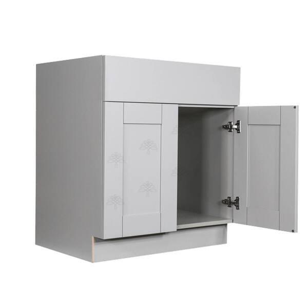 LIFEART CABINETRY Anchester Assembled 30x34.5x24 in. Base Cabinet with 2 Doors and 1 Drawer in Light Gray