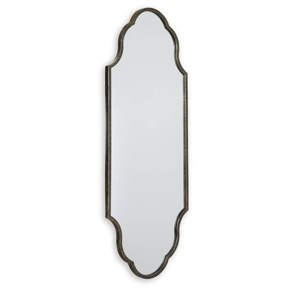 Antique Gold Keyhole Design Rectangular Accent Mirror