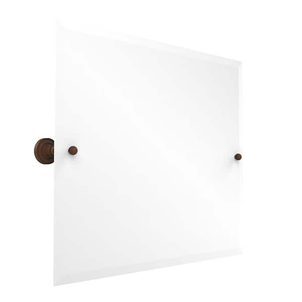 Dottingham Collection 26 in. x 21 in. Rectangular Landscape Single Tilt Mirror with Beveled Edge in Antique Bronze