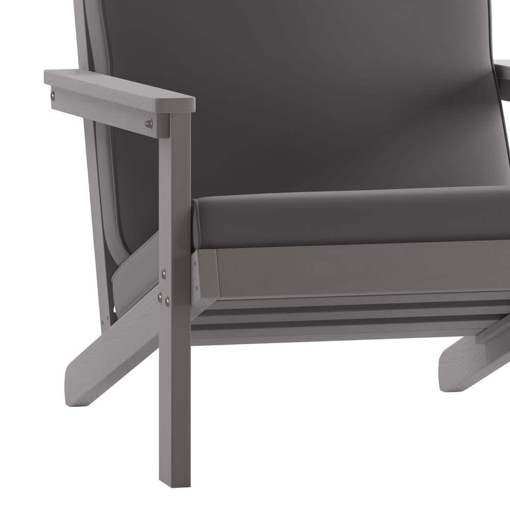 Gray Resin Frame Deep Seat Adirondack Chair with Cushions