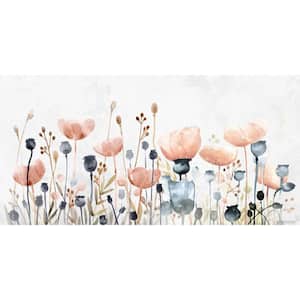 " Wild Poppy Fields" by Marmont Hill Unframed Canvas Nature Wall Art 30 in. x 60 in.