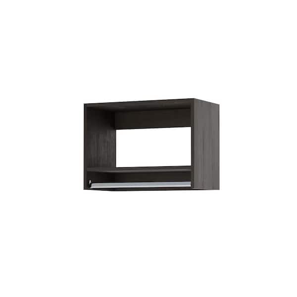 Vista Collection 30 in. W Grey Closet Kit Tall Hanging Wall Mounted 2-Shelf Wood Closet System