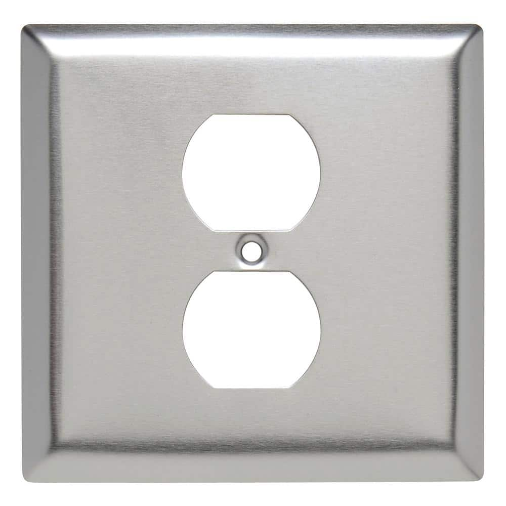 Basics AB-6035-SN 2-Gang Duplex Wall Plate 4 Per Order, Satin Nickel