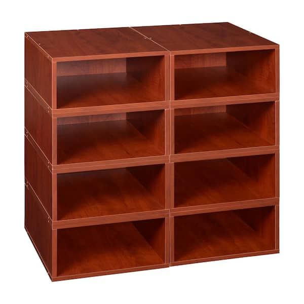 Niche 52 in. H x 26 in. W x 13 in. D Cherry Wood 8-Cube Organizer