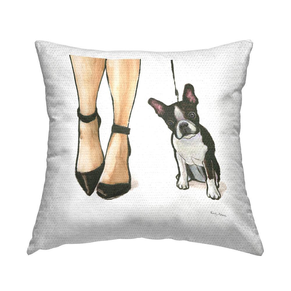 Fashion High Heels Dog Walk Glam Pet Black Square Outdoor Throw Pillow price history on PriceWatchPro