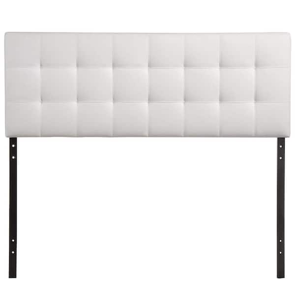 MODWAY Lily White Queen Upholstered Vinyl Headboard