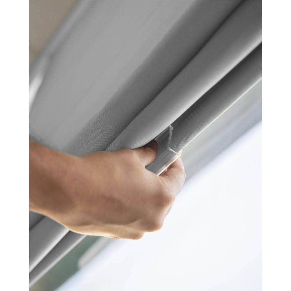 Pearl Gray Cordless Blackout Fabric Roman Shade 34" x 64"