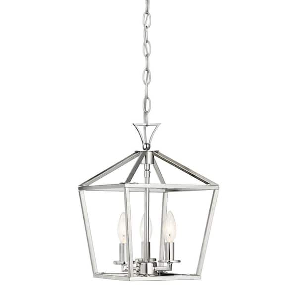 Savoy House Townsend 10 in. W x 15 in. H 3-Light Polished Nickel Metal Lantern Pendant Light