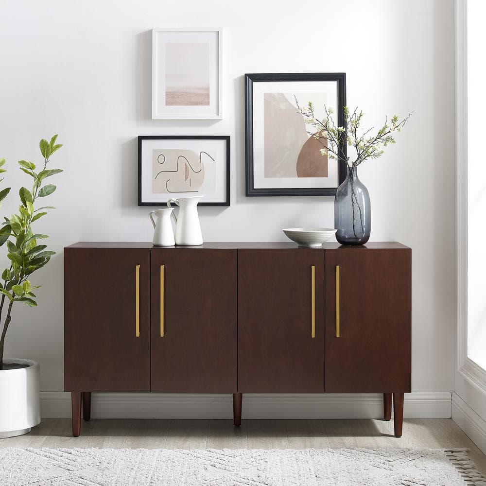 Everett Mid-Century Mahogany Sideboard with Adjustable Shelving