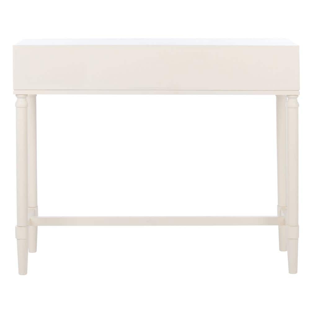 Estella White 40" Modern Console Table with 2 Drawers and Metal Accents