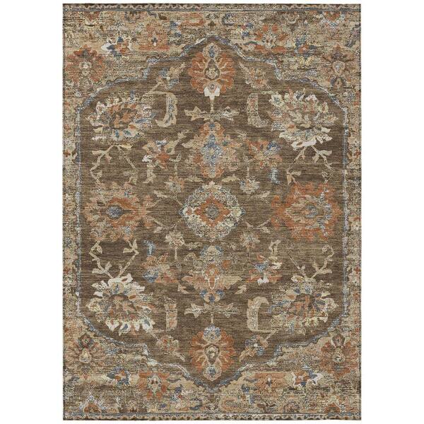 Chantille Machine Washable Indoor/Outdoor Abstract ACN2793 Chocolate 3 ft. x 5 ft. Area Rug