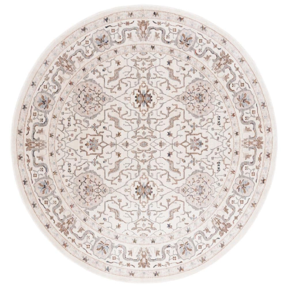 Harlow Rust Rug SAFAVIEH Harlow Ivory Gray/Rust 6 ft. x 6 ft. Border Ornate Round Area ...