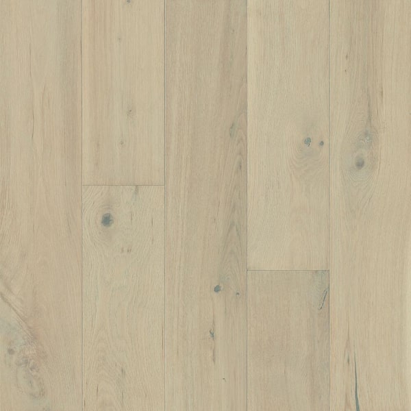Bruce Time Honored Sunkissed Latte Wh Oak 3/8 in. T x 5 in W T+G Wire Brushed Engineered Hardwood Flooring (26.58 sq. ft/ctn)