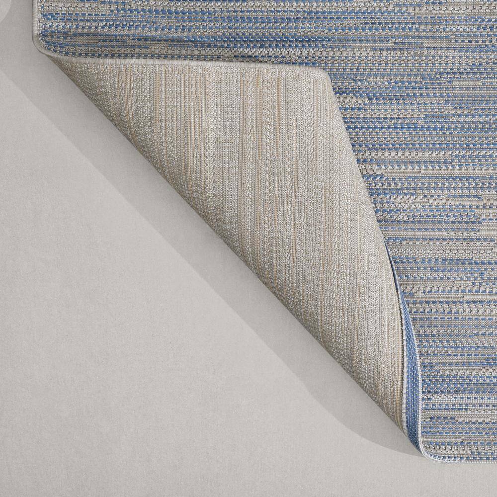 Cabot Blue and Beige Flatweave Synthetic 5' x 7' Area Rug