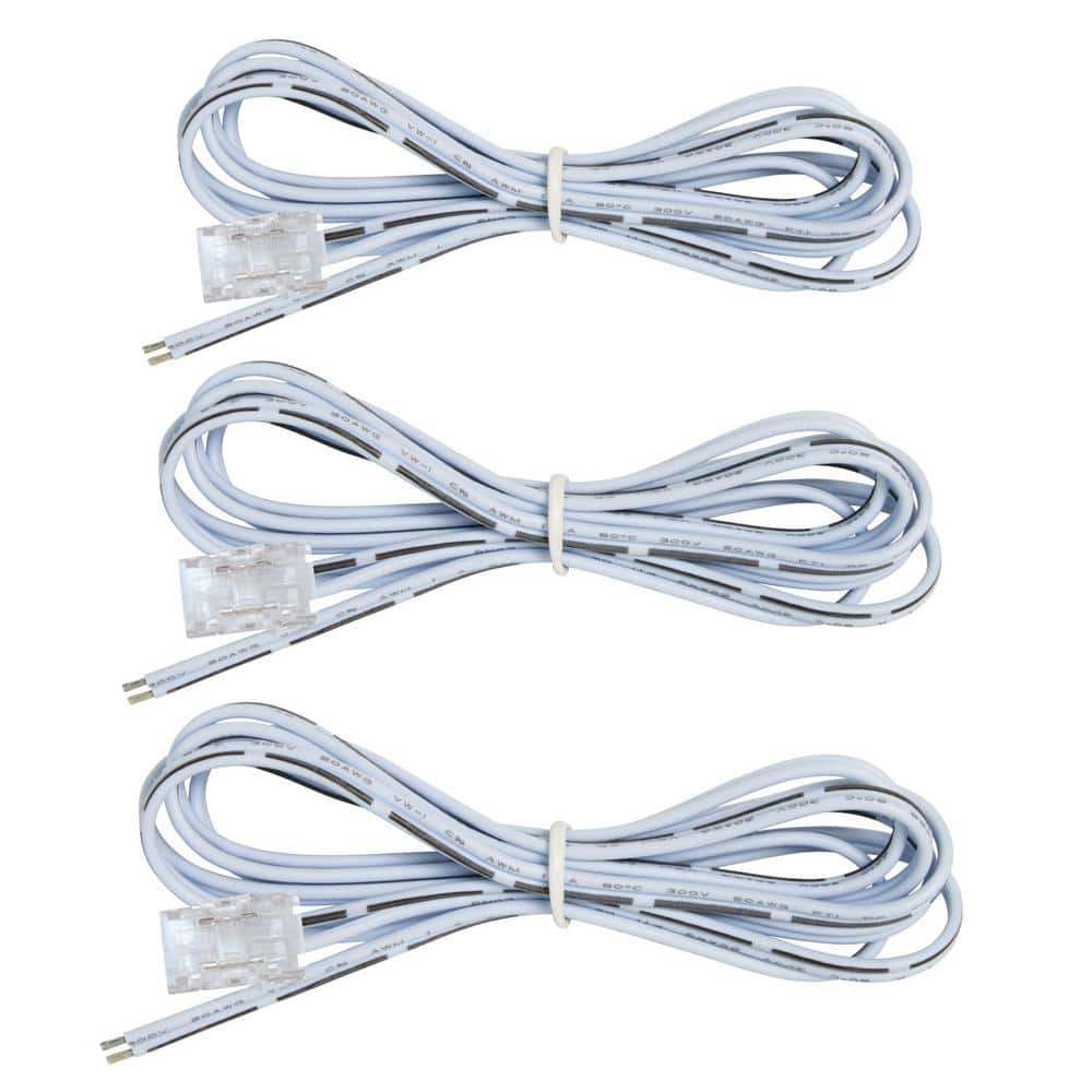 48" White COB Tape to Wire Connector 3 Pack