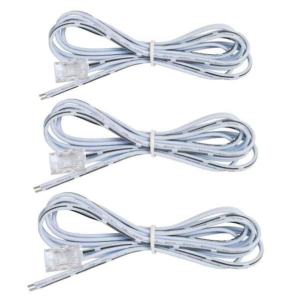 Armacost Lighting 2-Pin 48 in. White LED COB Tape to Wire Connector Cord (3-Pack)