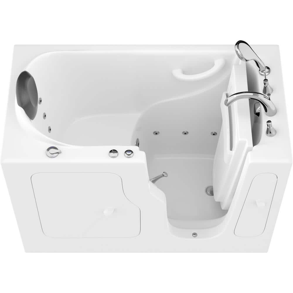 Universal Tubs Pearl 5.6 ft. Acrylic Center Drain Flatbottom Whirlpool and Air Bath Tub in White HD3467RD