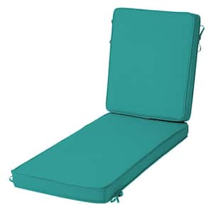 Modern Acrylic Outdoor Chaise Cushion 21 x 46, Surf Teal