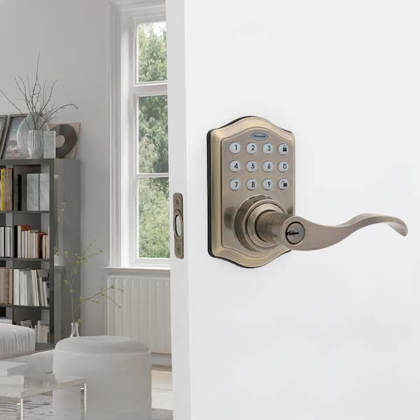 Honeywell 8732101 Electronic Entry Knob Door Lock Antique Brass
