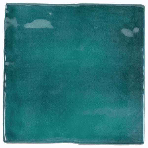 Apollo Tile Silken Green 3.94 in. x 3.94 in. Glossy Ceramic Square Wall and Floor Tile (5.38 sq. ft./case) (50-pack)