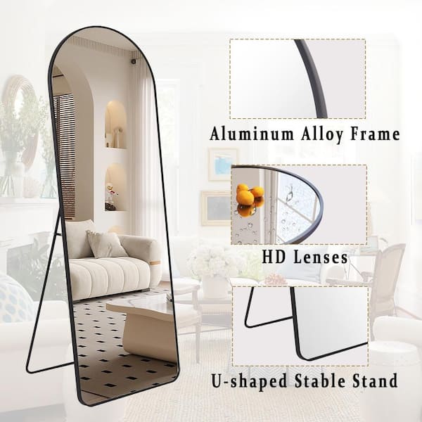 XRAMFY Arched Full Length Mirror 58x18 Floor Mirrors with Aluminum Alloy  Frame Free-Standing Wall Mounted Floor Mirrors or Large Dressing Mirror