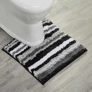 Griffie Collection 20 in. x 20 in. Gray Polyester Contour Bath Rug