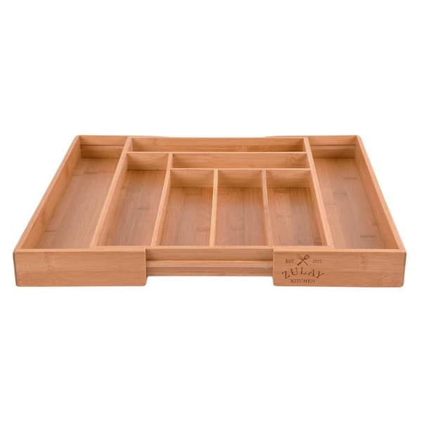 Expandable Bamboo Utensil Organizer - Brown