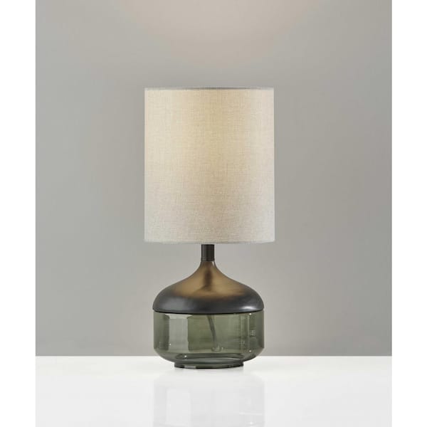 HomeRoots 16.25 in. Black Standard Light Bulb Bedside Table Lamp