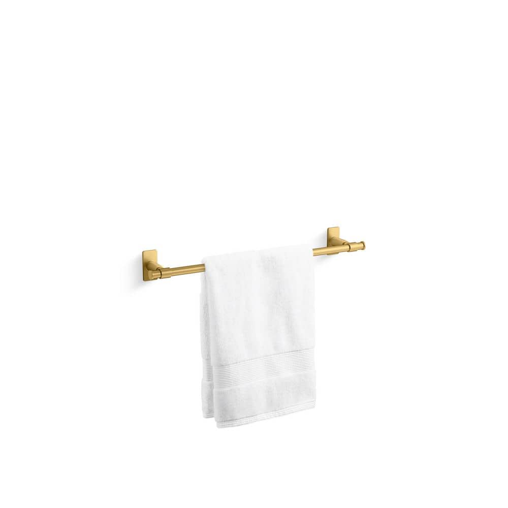 Vibrant Brushed Moderne Brass 18" Wall Mounted Towel Bar
