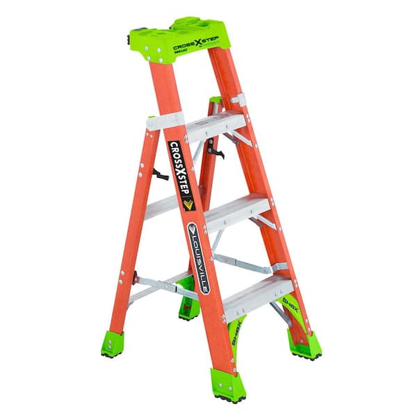 Louisville Ladder 4 ft. Fiberglass Cross Step Ladder, 300 lbs. Load Capacity Type IA Duty Rating