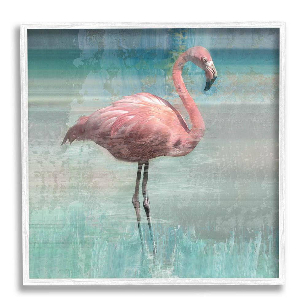 Layered Flamingo Bird Portrait Design by Nan Framed Animal Art Print 17 in. x 17 in. price history on PriceWatchPro
